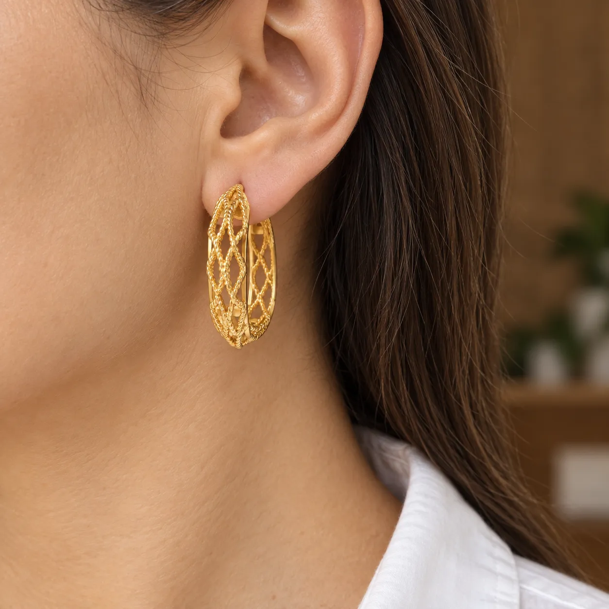 Nina Woven Oval Hoops