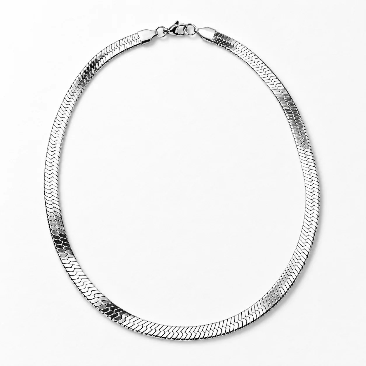 Silver Herringbone Chain, full 45 cm necklace